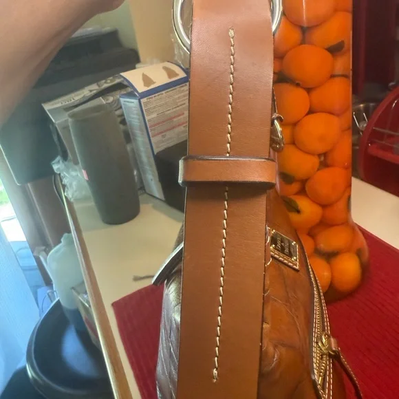 Dooney & Bourke Croc-Embossed Brown Shoulder Bag - Picture 11 of 16